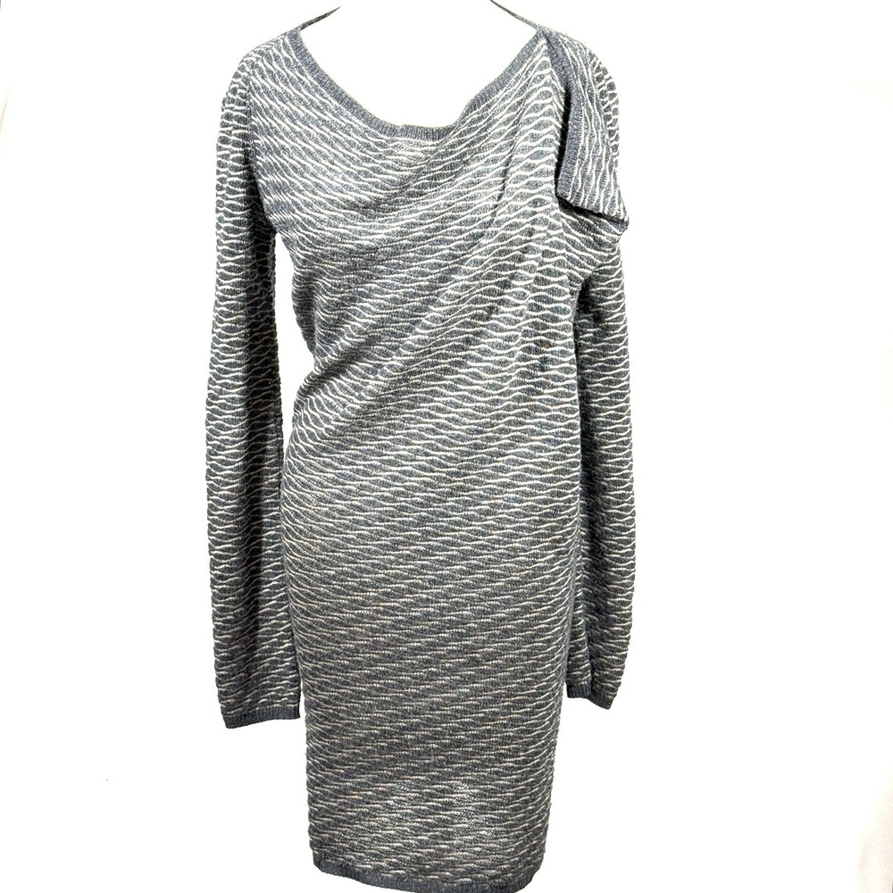 ROLAND MOURET Dress Womens 4 Wool Cashmere Knit Geometric Sheath Artsy Italy